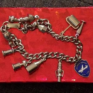 Vintage silver charm bracelet